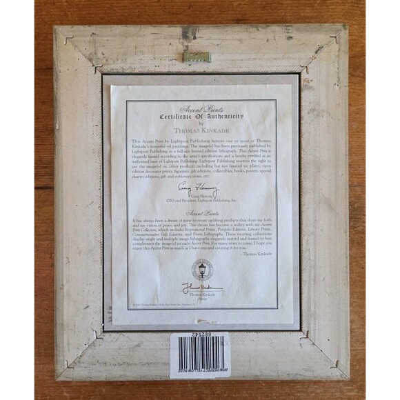 Thomas Kinkade "A Perfect Yellow Rose"  10" x 12" Framed Signed Authenticity - Picture 4 of 7